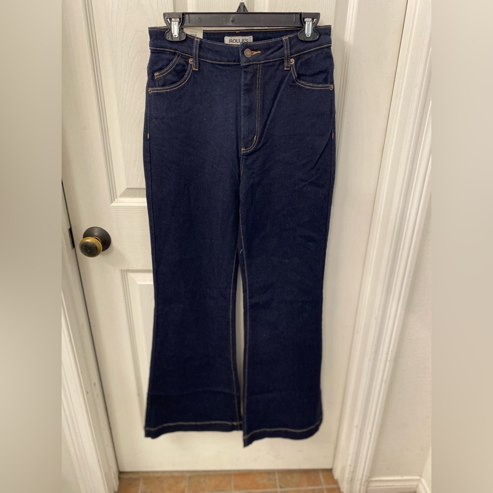ROLLA'S Dark Blue Flare Jeans - Picture 9 of 14